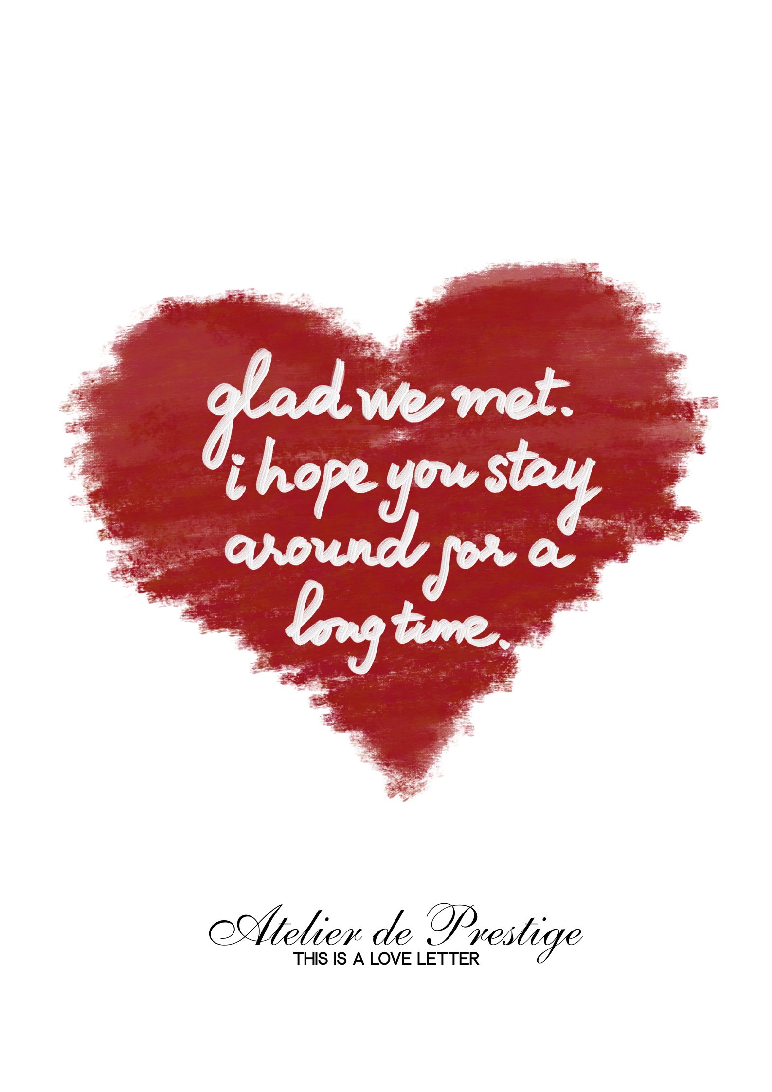 Glad we met in red heart